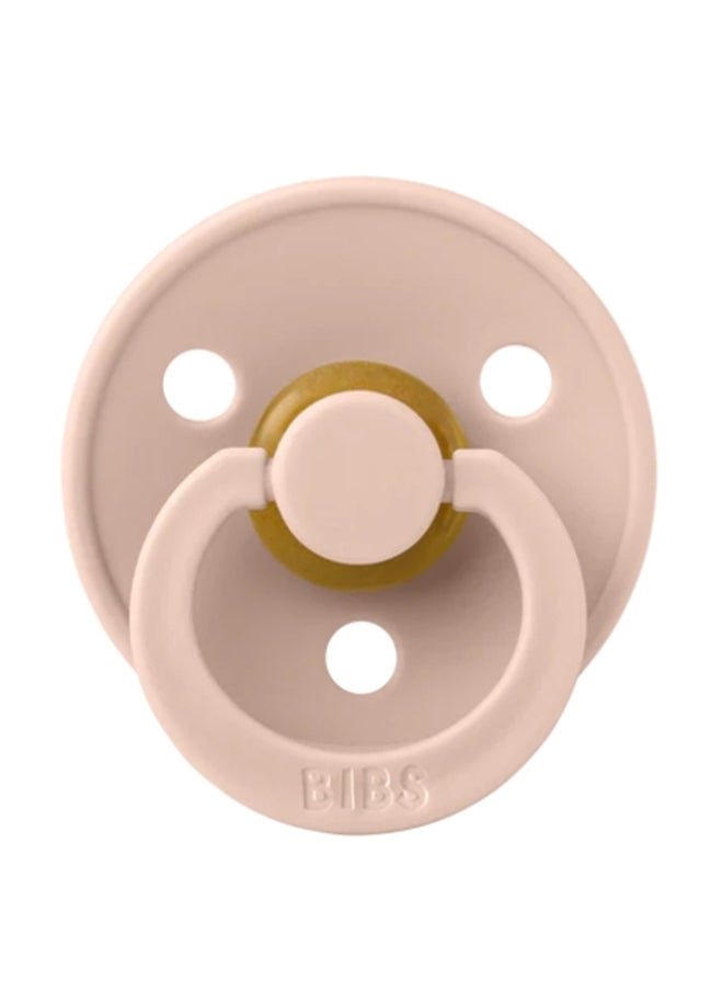 BIBS Colour Baby Pacifier, Latex Round Nipple, Size 1, 0-6 Months, Blush, 1 Pieces  - Image 1