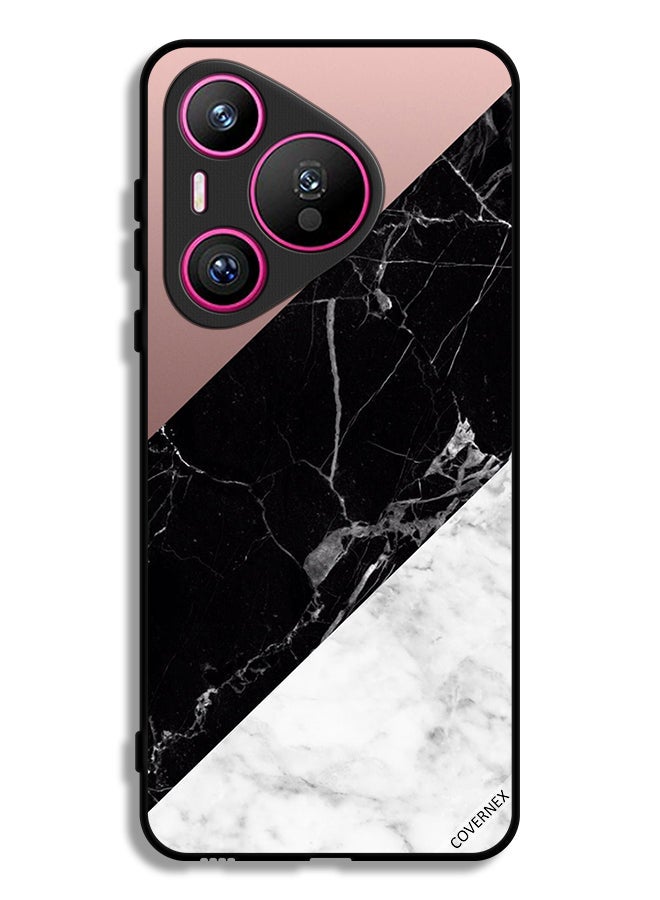 Covernex Huawei Pura 70 Protective Case Cover Marble & Plain Combination Pattern - Image 1