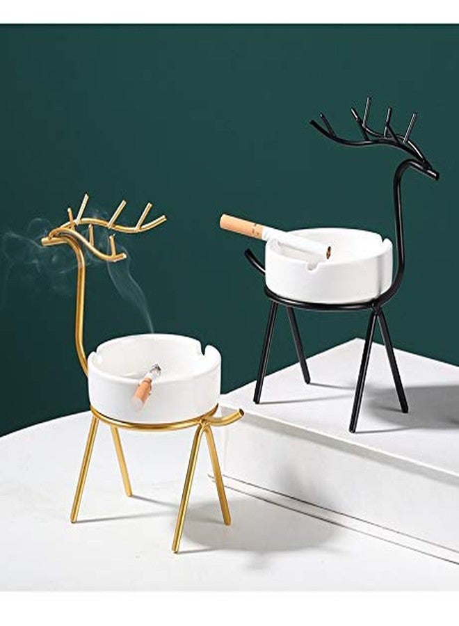 جيك مونكي منفضة سجائر على شكل غزال مصنوعة من السيراميك والأسلاك المعدنية من جيكمونكي، أثاث منزلي بسيط وعصري، ديكور منزلي للمكاتب والمنازل (منفضة سجائر على شكل غزال مصنوعة من الأسلاك المعدنية السوداء) - Image 4