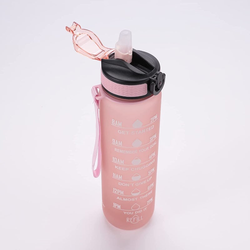 AANTAR AANTAR Silicone Unbreakable with Motivational Time Marker Sipper Bottle for Adults Water bottle for Gym Office Drinking water reminder Multicolor  - Image 4