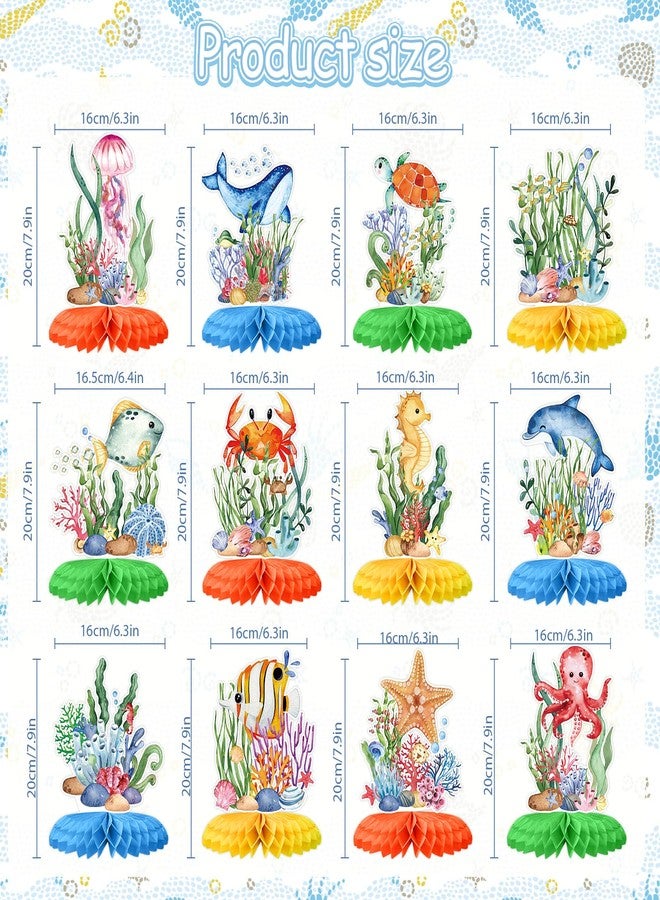 Tarklanda 12Pcs Ocean Sea Animal Honeycomb Centerpieces, Tropical Fish Under The Sea Birthday Party Decor Table Centerpieces for Ocean Themed Beach Photo Props Baby Shower Party Decor Supplies - Image 2