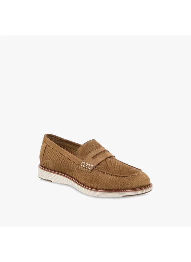 DUCHINI Men's Textured Slip-On Loafers