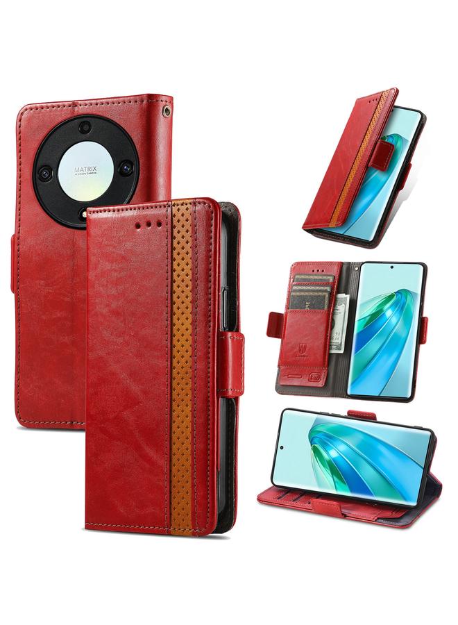 S-TOP Case For Honor Magic5 Lite CaseNeo Splicing Dual Magnetic Buckle Leather Phone Case - Image 1