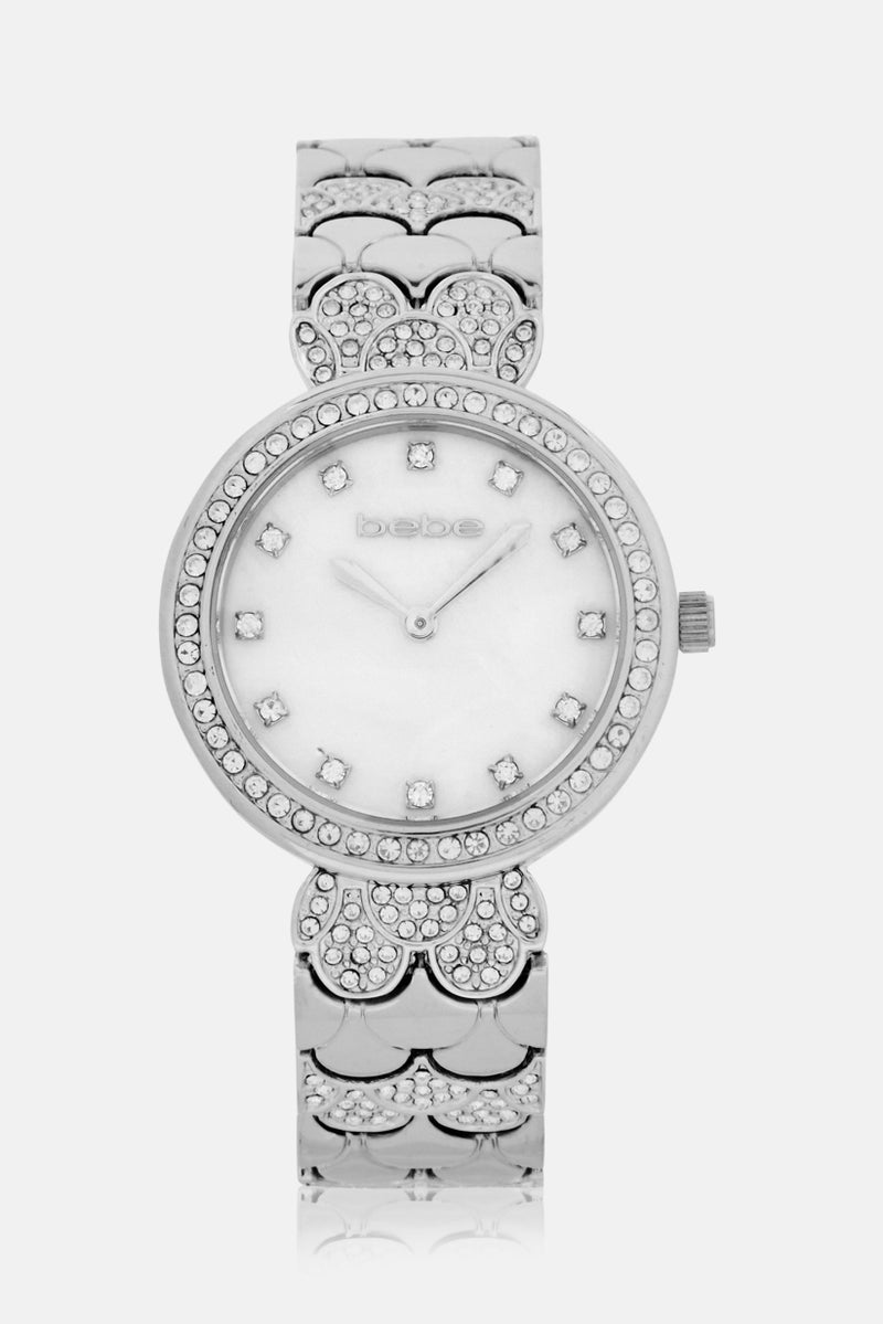 bebe Women BB5585L Stainless Analog Watch 35mm, Silver - Image 1