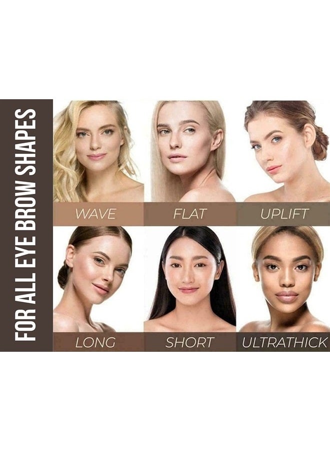 Generic GETTFULLY Eyebrow Stamp Stencil Kit | 1pc Long-lasting Waterproof Eyebrow Stamp, 24pcs Reusable Stencils, 2pcs Delicate Brow Brush | Eyebrow Make Up Kit (27 pieces) (Dark Grey) - Image 4