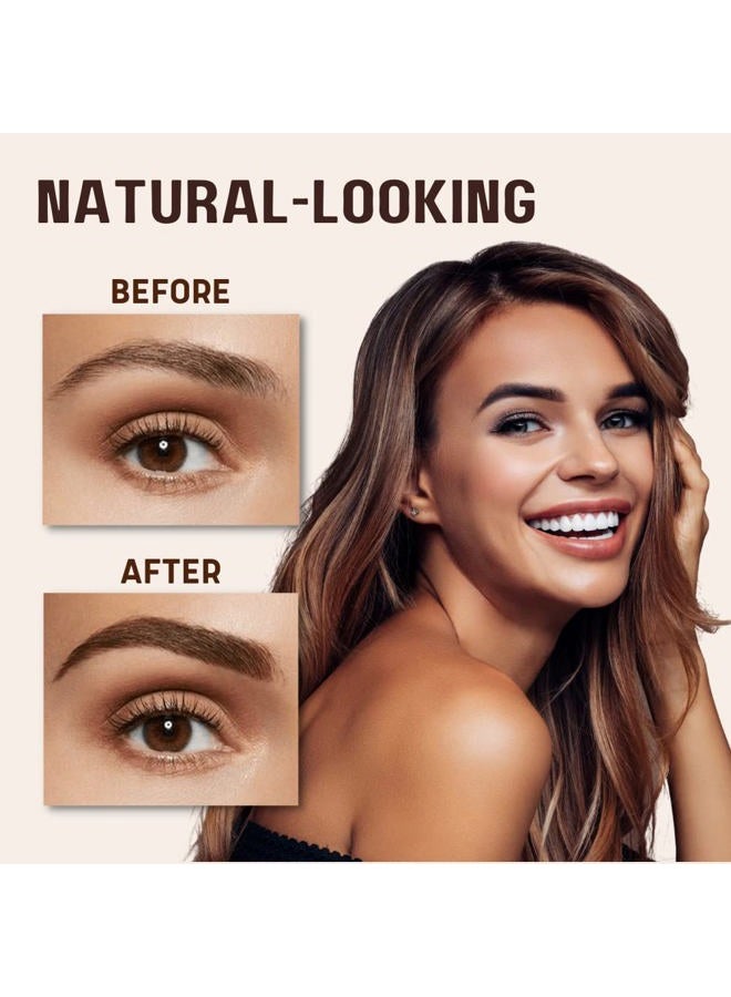 GETTFULLY Eyebrow Stamp Stencil Kit | 1pc Long-lasting Waterproof Eyebrow Stamp, 24pcs Reusable Stencils, 2pcs Delicate Brow Brush | Eyebrow Make Up Kit (27 pieces) (Dark Grey) - Image 4