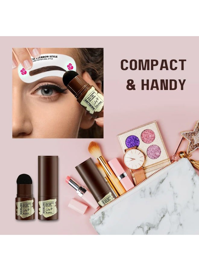 GETTFULLY Eyebrow Stamp Stencil Kit | 1pc Long-lasting Waterproof Eyebrow Stamp, 24pcs Reusable Stencils, 2pcs Delicate Brow Brush | Eyebrow Make Up Kit (27 pieces) (Dark Grey) - Image 5