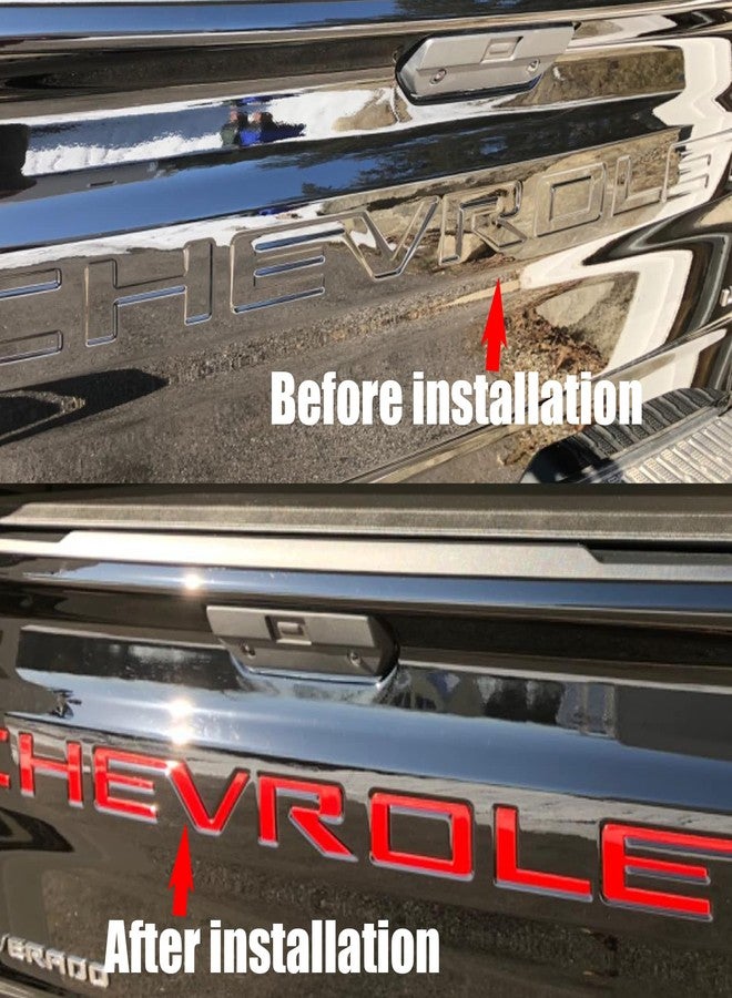 AUTO SAFETY Tailgate Insert Letters Compatible with 2019 2020 2021 2022 2023 3D Emblems with Strong 3-M Adhesive Red, xflhong2 - Image 2
