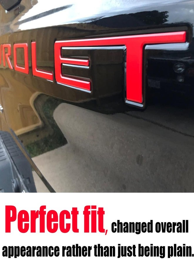 AUTO SAFETY Tailgate Insert Letters Compatible with 2019 2020 2021 2022 2023 3D Emblems with Strong 3-M Adhesive Red, xflhong2 - Image 3