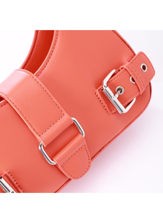 DejaVu - Decorative Multi-Belted Leather Shoulder Bag - Image 1