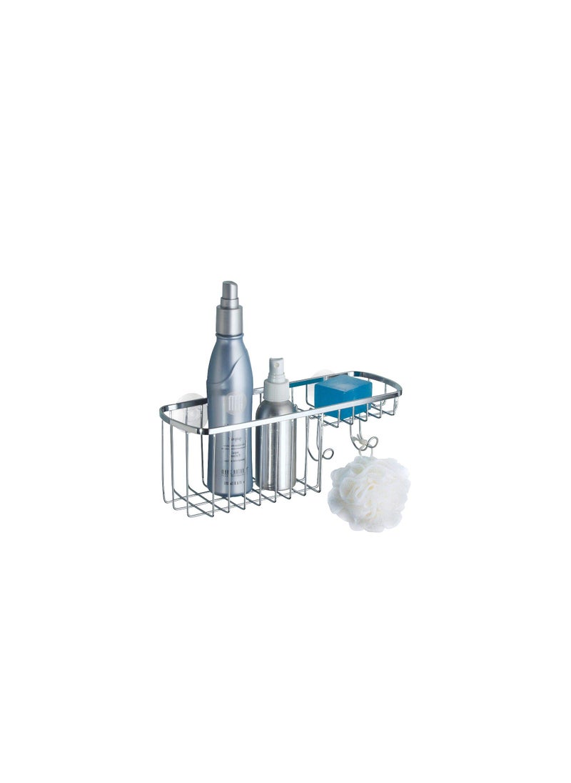 InterDesign iDesign Gia Polished Stainless Steel Bathroom Suction Combo Organizer Basket - 11" x 4.25" x 4"  - Image 3