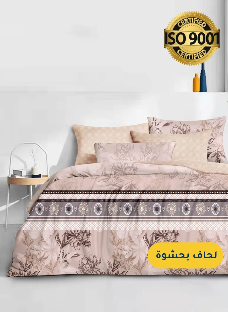 Master Home Textile Microfiber Printed Comforter Sets, Fits 120 x 200 cm Single Size Bed, 4 Pcs, With Soft Filling, Celine Series