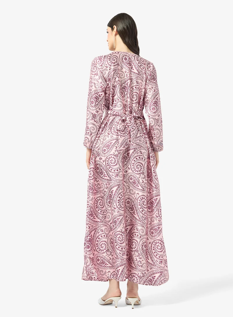 ARABIAN CLOSET Embellished Belted Jalabiya