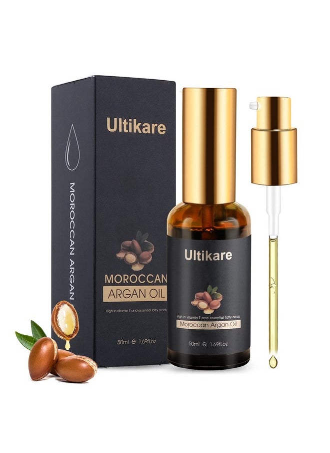 Ultikare Ultikare Hair Oil, Argan Oil for Curly, Dry and Damaged Hair, Essential Oil Helps Shiny, Smooth, Repair Serum for All Hair Types, Natural Skin Care - Massage Treatment 1.69fl.oz  - Image 1