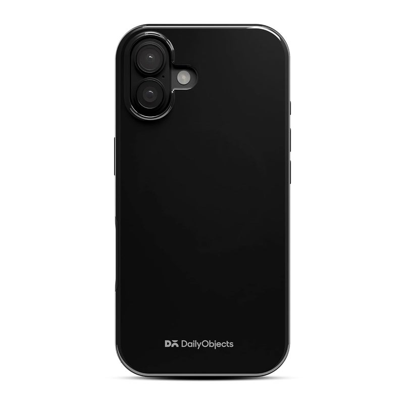 Daily Objects Polycarbonate Enamel Bumper Magsafe Case For iPhone 16 Compatible With Mag-Safe Wireless Charging | Black Hybrid Magnetic Back Cover - Image 1