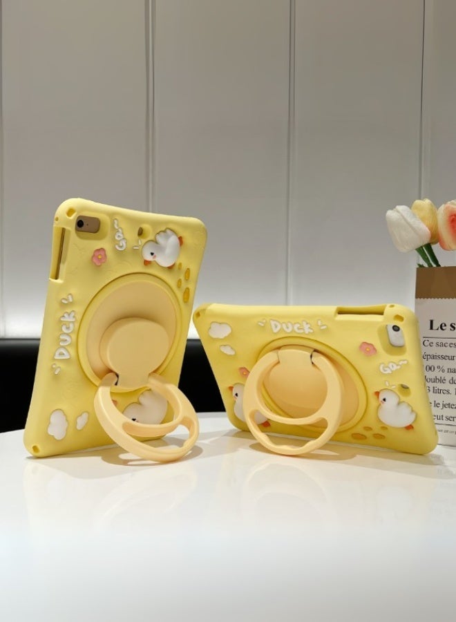 HUAWEI MatePad SE 11 Inch Kids Case-Duck Style, Children's HUAWEI MatePad SE 11 Cover  Bpa-Free Eva Foam With  Free School Bag Strap + Anti-Glare Screen Protector + Kids Stylus-Forest-3-In-1 Multi Grip (Handle/Stand/Pen Tray) & Anti-Drop And Sandstorm Proof - Yellow - Image 5