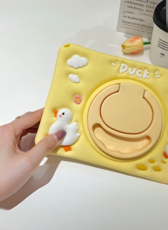 HUAWEI MatePad SE 11 Inch Kids Case-Duck Style, Children's HUAWEI MatePad SE 11 Cover  Bpa-Free Eva Foam With  Free School Bag Strap + Anti-Glare Screen Protector + Kids Stylus-Forest-3-In-1 Multi Grip (Handle/Stand/Pen Tray) & Anti-Drop And Sandstorm Proof - Yellow - Image 4