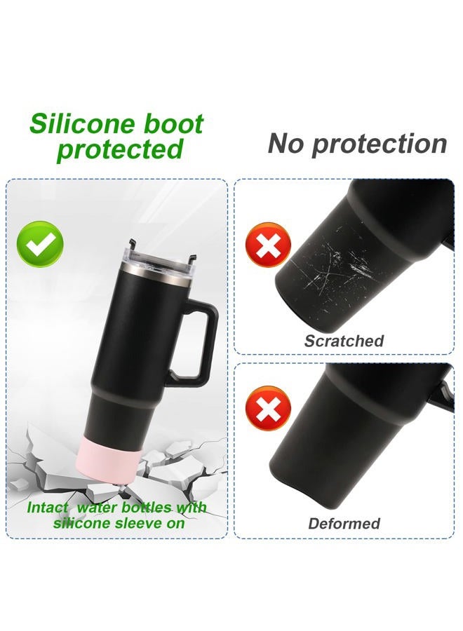 KINBOM 2pcs Protective Silicone Boot for Stanley Quencher Adventure 40oz & Stanley IceFlow 20oz 30o, Water Bottle Bottom Sleeve Cover, Silicone Bumper Boot Sleeve for Stanley Tumbler Accessories - Image 3