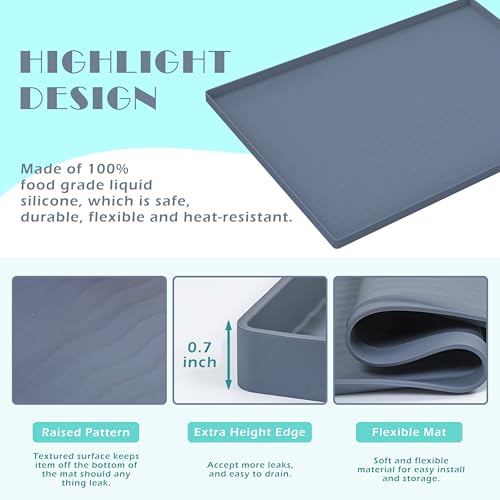 URMONA Waterproof Silicone Under Sink Mat 34'' x 22'' Shelf Liner for Kitchen and Bathroom, Cabinet and Counter Protector, Storage and Organizers, Litter Mat, Pet Cat Puppy Essentials(Beige) - Image 3