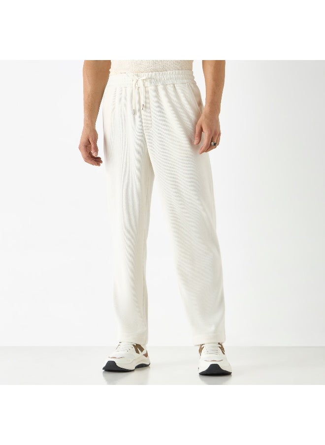 Iconic Iconic Relaxed Fit Textured Joggers with Pockets  - Image 1