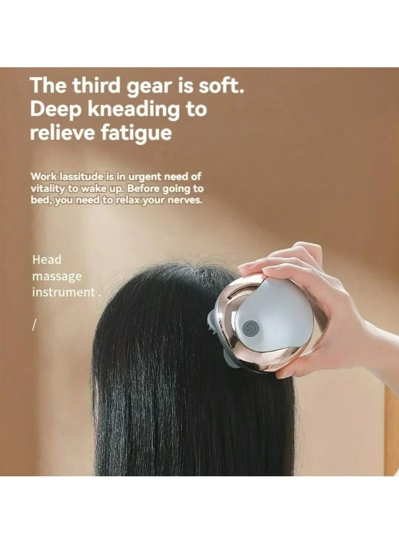 LIXADA مدلك فروة الرأس الكهربائي متعدد الوظائف مقاوم للماء مع 96 عقدة تدليك قابلة لإعادة الشحن لفروة الرأس لنمو الشعر وتخفيف التوتر هدايا مريحة للنساء والرجال (ذهبي وردي) - Image 1