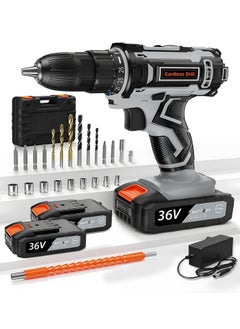 BOSS LIFE STYLE Cordless Drill 36V Battery Drill with 2 Batteries 2.0Ah 42Nm Power Electric Drills Cordless 25+1 Torque 2 Speed Drill for DIY  - Image 1