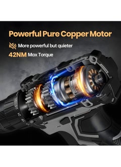 BOSS LIFE STYLE Cordless Drill 36V Battery Drill with 2 Batteries 2.0Ah 42Nm Power Electric Drills Cordless 25+1 Torque 2 Speed Drill for DIY  - Image 3