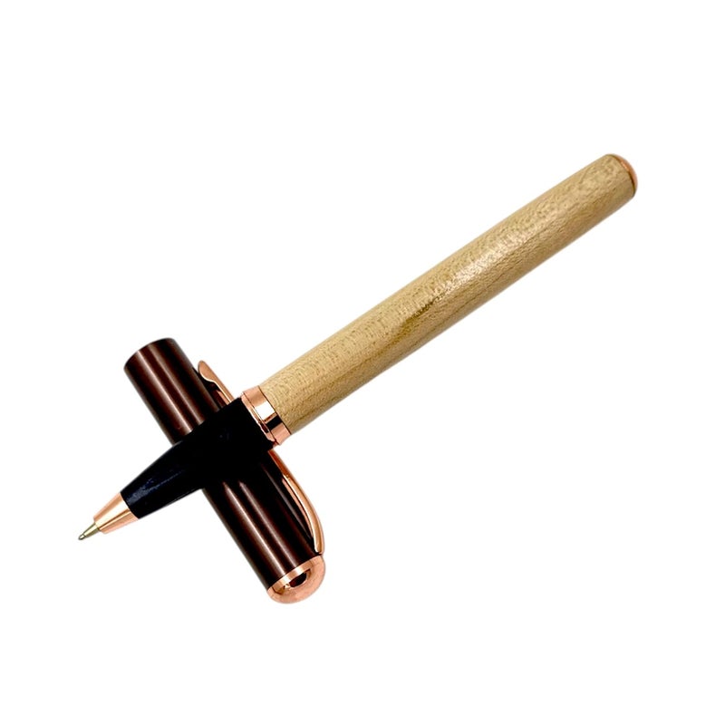 auteur Luxury Amber Series Woody Roller Ball Pen Wooden Finish Magnetic Cap Metal Body Best Gift Pen For Men & Women Professional Executive Office, Nice Pens (Blue Ink) - Image 3