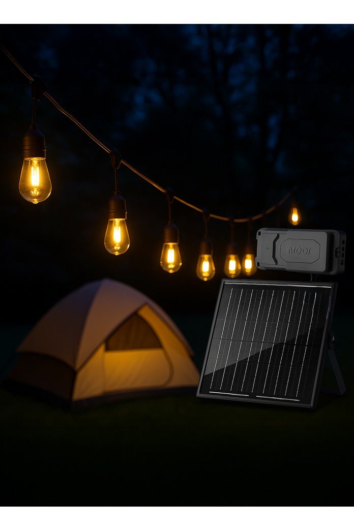 MODI Solar String Lights 17M – 30 LED Bulbs | Outdoor Waterproof Garden & Patio Lighting | 30000mAh Battery + 35W Solar Panel | Energy-Saving Warm Light - Image 1