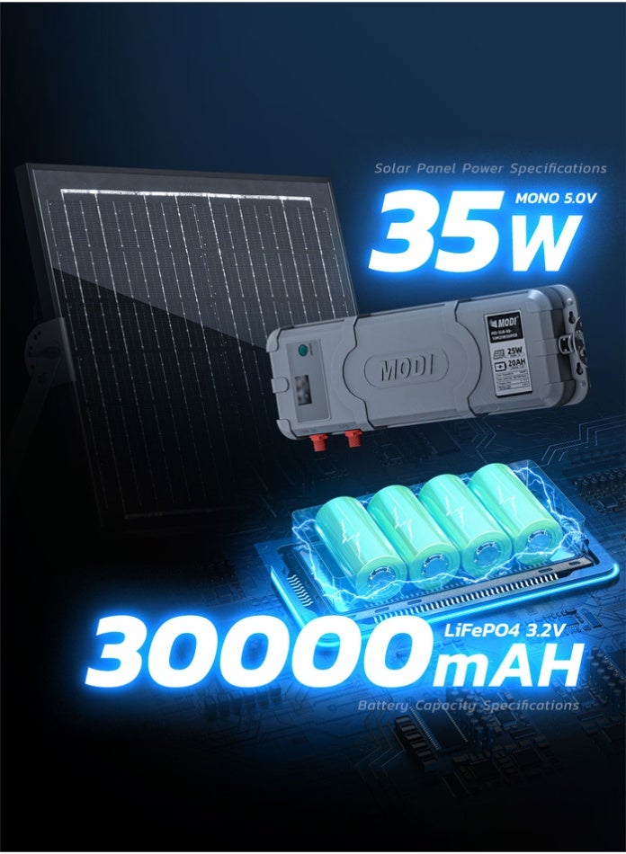 MODI Solar String Lights 17M – 30 LED Bulbs | Outdoor Waterproof Garden & Patio Lighting | 30000mAh Battery + 35W Solar Panel | Energy-Saving Warm Light - Image 4