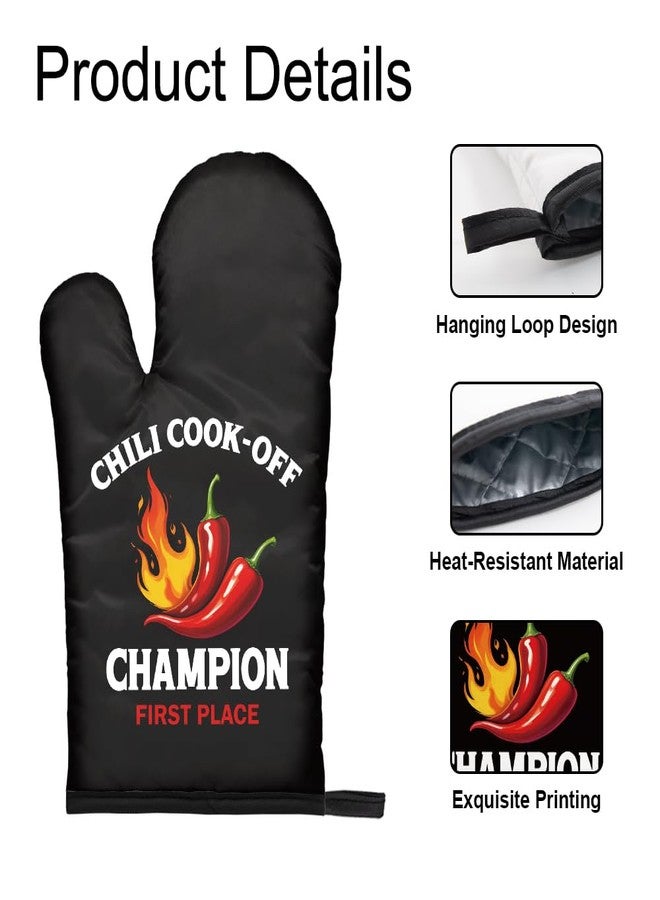 DYJYBMY Chili Cook-Off Champion First Place Funny Oven Mitts and Pot Holder Set for Baking Cooking, Chili Champion Gifts, Perfect Cooking Housewarming Baking Gifts for Women Men Dad Friend - Image 3