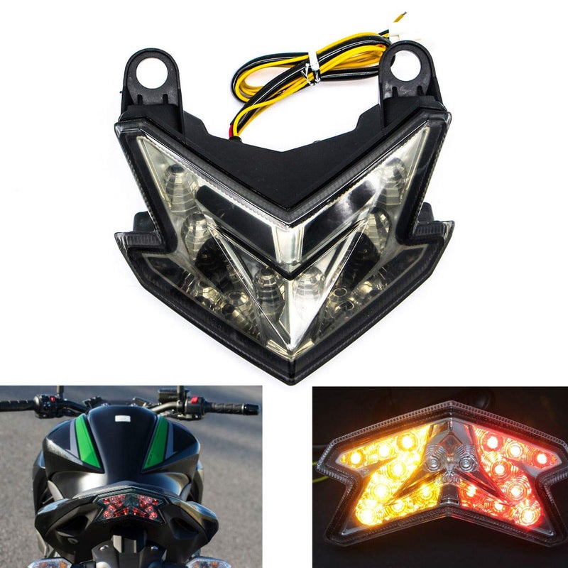 مصباح خلفي للدراجة النارية MZS مع إشارة LED مدمجة دخانية متوافقة مع ZX6R ZX6R 20132018 Z125 Pro 20172024 Z800 20132017