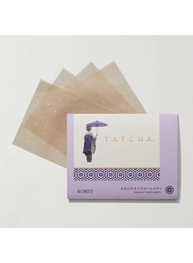Tatcha Aburatorigami Blotting Papers: 100% Natural Abaca Leaf & Gold Flakes Absorb Excess Oil (40 Pack) - Image 3