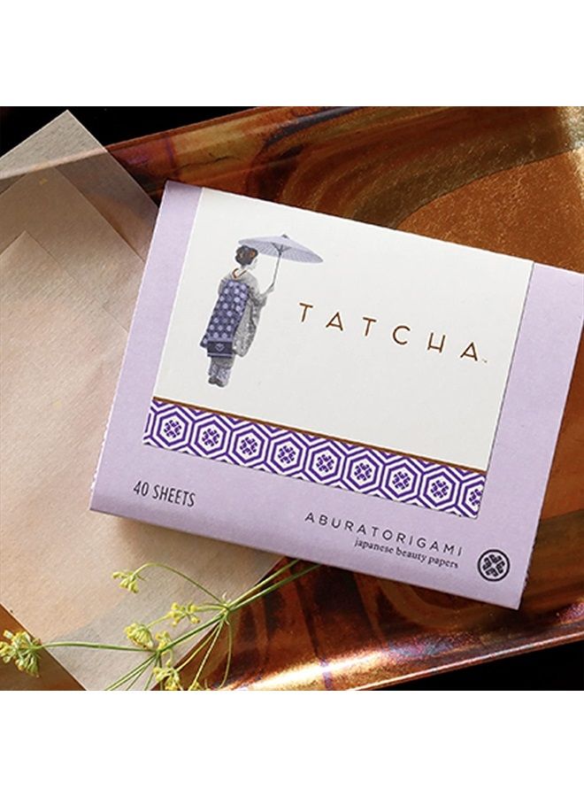 Tatcha Aburatorigami Blotting Papers: 100% Natural Abaca Leaf & Gold Flakes Absorb Excess Oil (40 Pack) - Image 4