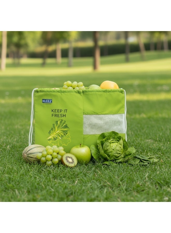 كليز أكياس كليز القابلة لإعادة الاستخدام لحفظ الفواكه والخضراوات والأعشاب طازجة | أكياس تخزين جيدة التهوية للفواكه والخضراوات والأعشاب | أكياس تسوق صديقة للبيئة، قابلة للغسل، ومُرمّزة بالألوان، مناسبة للثلاجة أو خزانة المؤن - Image 5