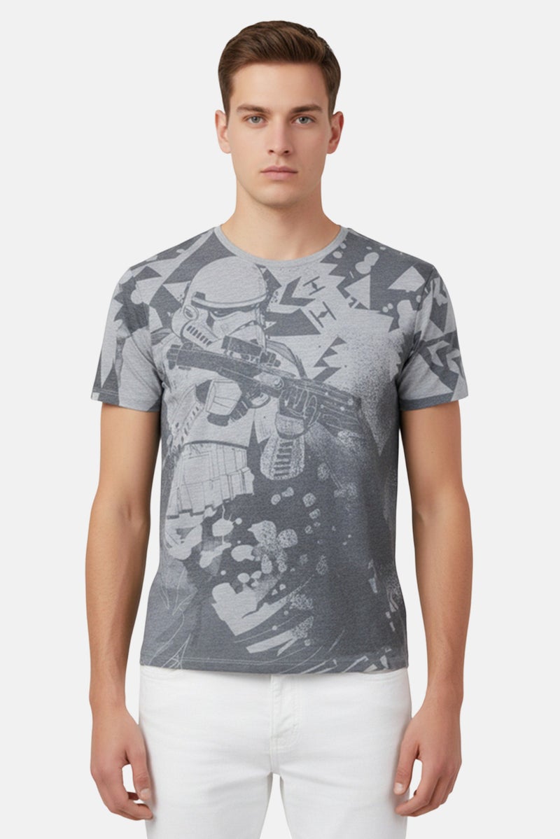 STAR WARS Men Crew Neck Short Sleeve Graphic Print T-Shirt, Mulricolor - Image 1