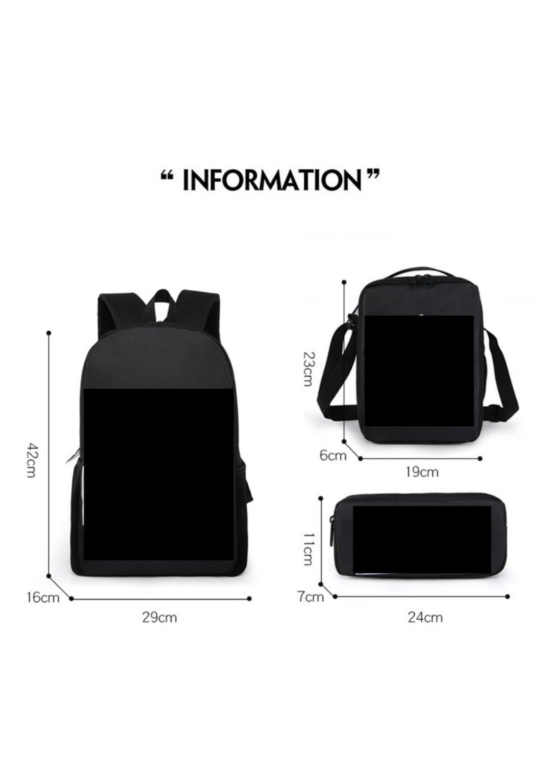 JURASSIC WORLD New Jurassic Park Dinosaur Three piece Set with Large Capacity Backpack, Student School Bag, Lunch Bag, Pen Bag  - Image 2
