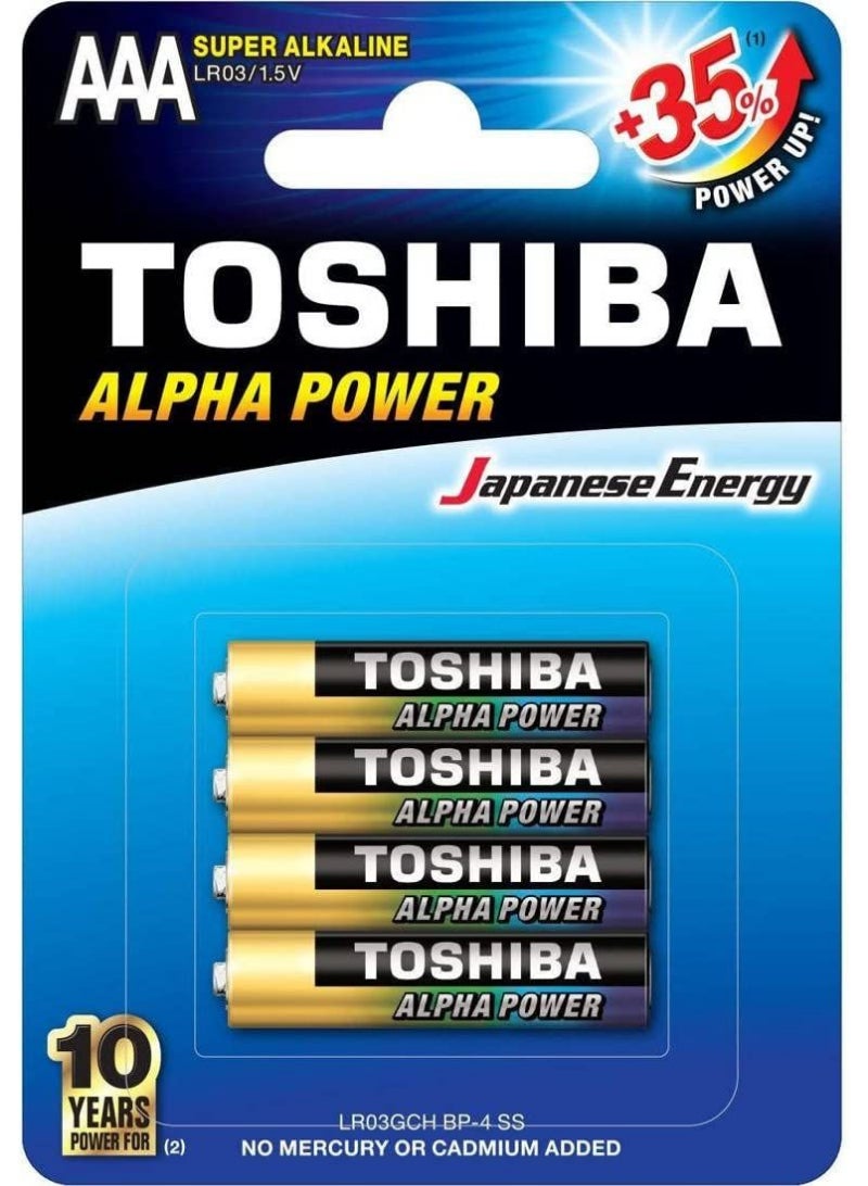 Toshiba AAA Alpha Power Batteries 4pcs 258429