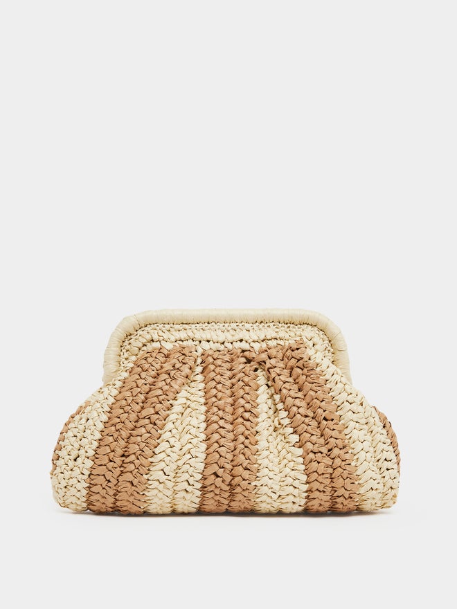 Styli Styli Weave Design Straw Clutch with Chain Strap  - Image 4