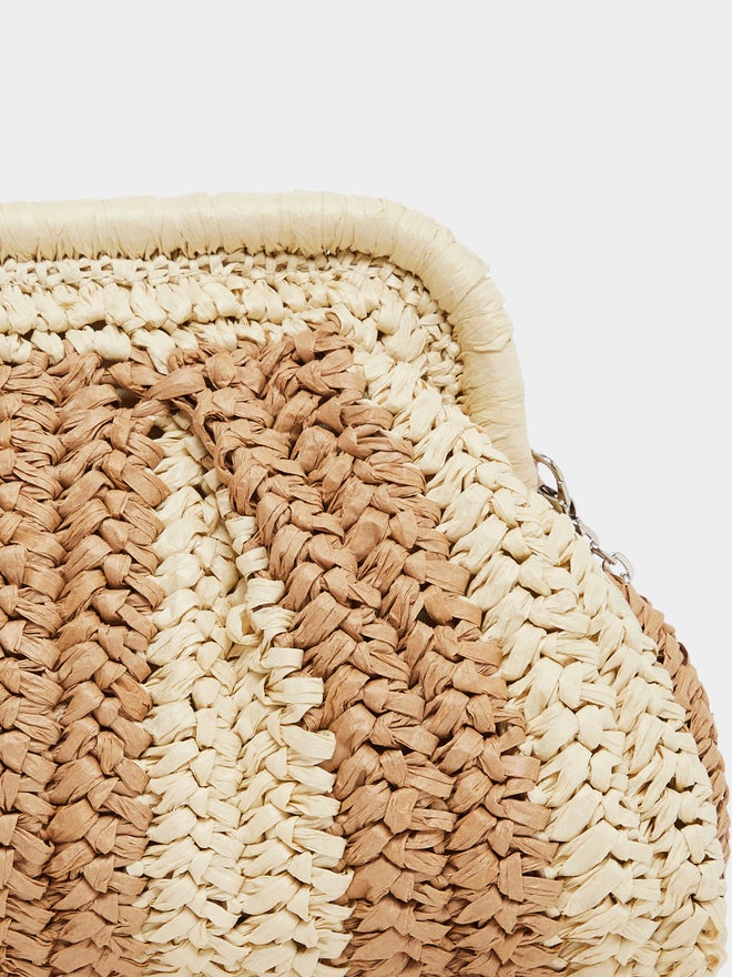 Styli Styli Weave Design Straw Clutch with Chain Strap  - Image 5