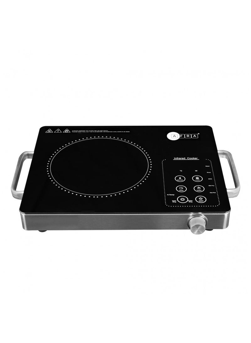 AFRA Japan Infrared Cooktop (Single) 2000W, LED Display, Hot Pot Settings, Child Lock, Crystal Plate, Stainless Steel Body, G-Mark, ESMA, RoHS, And CB Certified, 2 Years Warranty. - Image 1