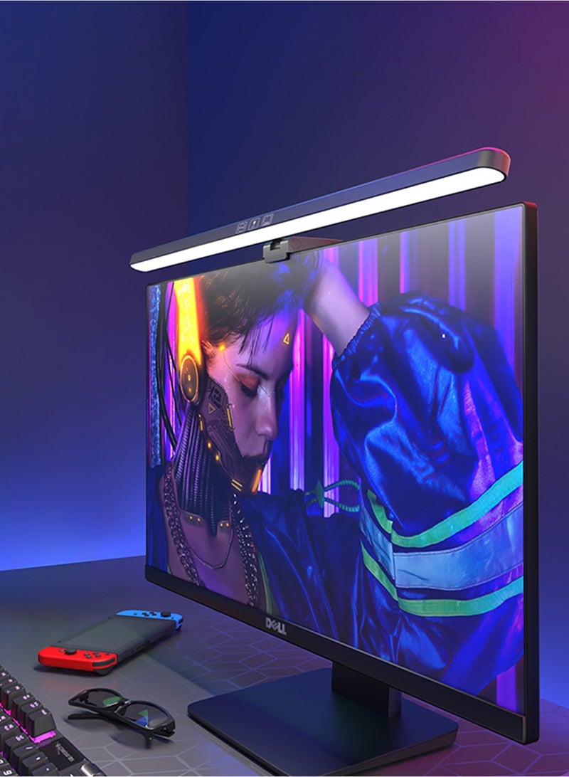 أفاكرافت شريط ضوء الشاشة، مصباح مهمة LED للقراءة USB للعناية بالعين مع التحكم باللمس، لا توجد شاشة وهج عكس الضوء مكتب مصباح الكمبيوتر مراقبة ضوء بار للشاشة وزارة الداخلية، 51 سم - Image 1