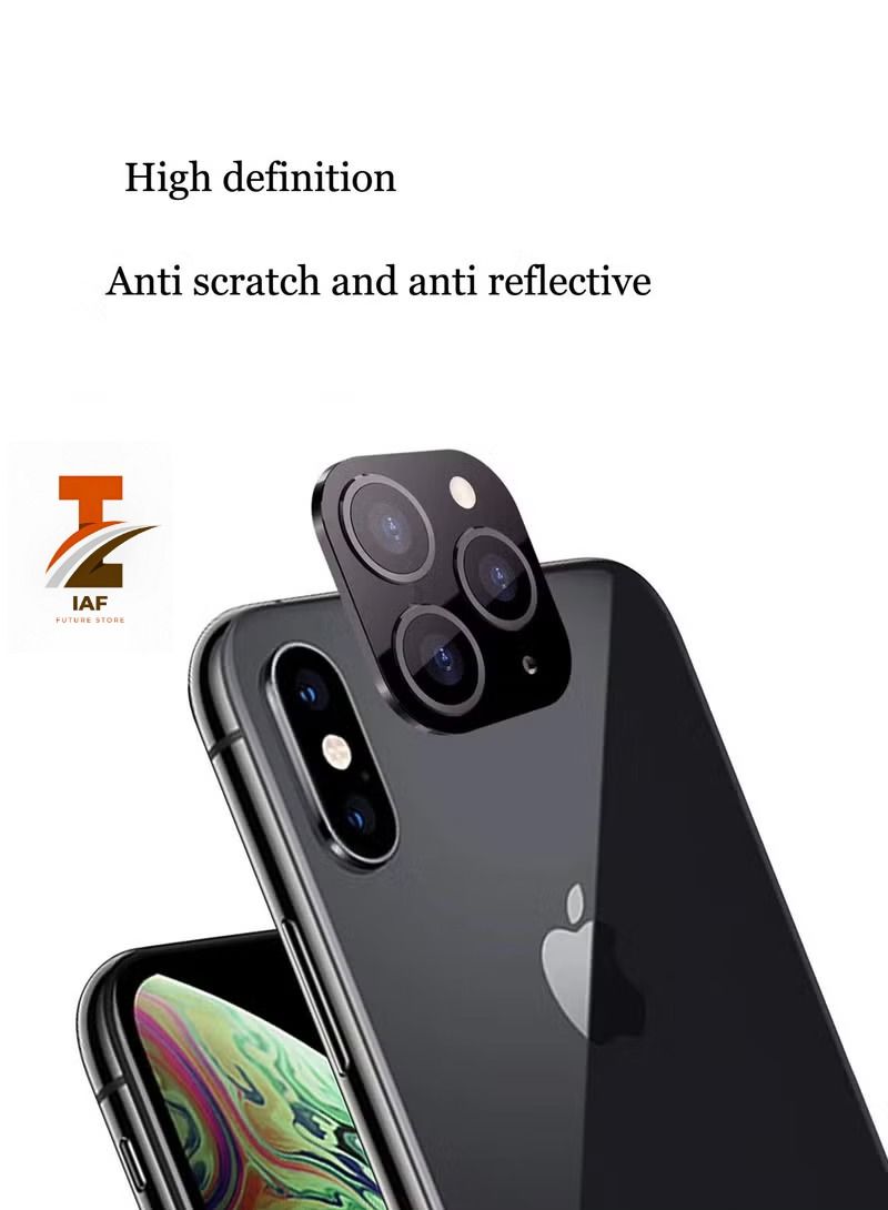 إيف Apple X / Xs Lens Film ، غشاء حماية عدسة الكاميرا لشاشة الشاشة ، غطاء عدسة الكاميرا المزيفة ، غشاء زجاجي مقاوم للخدش ، أسود