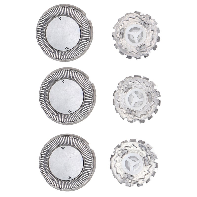 Replacement Shaver Head 3 Stainless Steel Cutter Heads - Perfect Skin Fit Electric Razor Blade for Philips HQ3, HQ4, HQ5, HQ6, HQ8, HQ9, PO, HS Series Shavers - Image 2