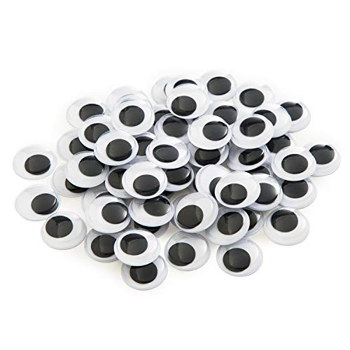 EMAAN 200 Pieces 25mm Black Wiggle Googly Eyes with Self-Adhesive - Image 1