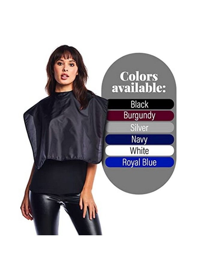 Betty Dain - Nylon Shortie Makeup Cape Professional Comb Out Blow Out Hair And Beard Styling Cape Water Resistant Lightweight Nylon Bib Keeps Clothes Clean And Hands Free - Image 1