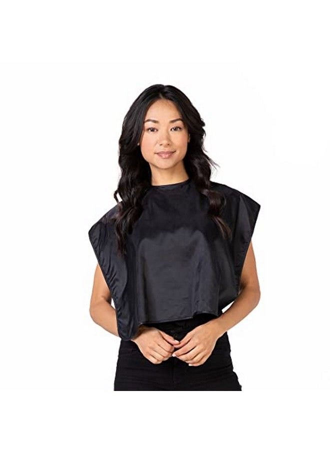 Betty Dain - Nylon Shortie Makeup Cape Professional Comb Out Blow Out Hair And Beard Styling Cape Water Resistant Lightweight Nylon Bib Keeps Clothes Clean And Hands Free - Image 1