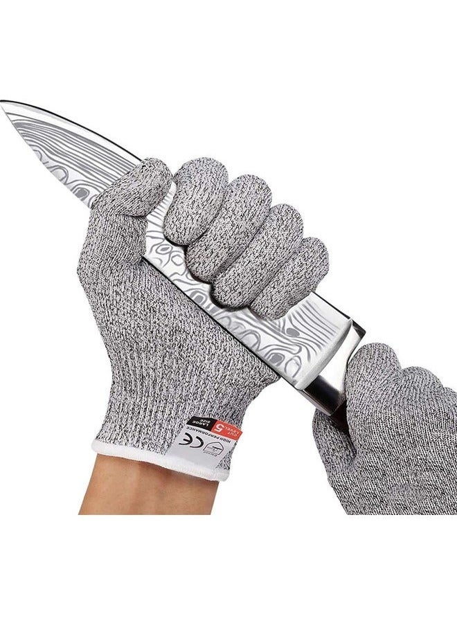 Level 5 Cut Resistant Gloves for Men - Anti-Cut Work Safety Gloves for Kitchen, Butchers, Outdoor Construction - Durable Grey Protective Gloves (EN388 Certified) - Image 1