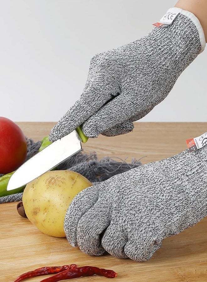 Level 5 Cut Resistant Gloves for Men - Anti-Cut Work Safety Gloves for Kitchen, Butchers, Outdoor Construction - Durable Grey Protective Gloves (EN388 Certified) - Image 2