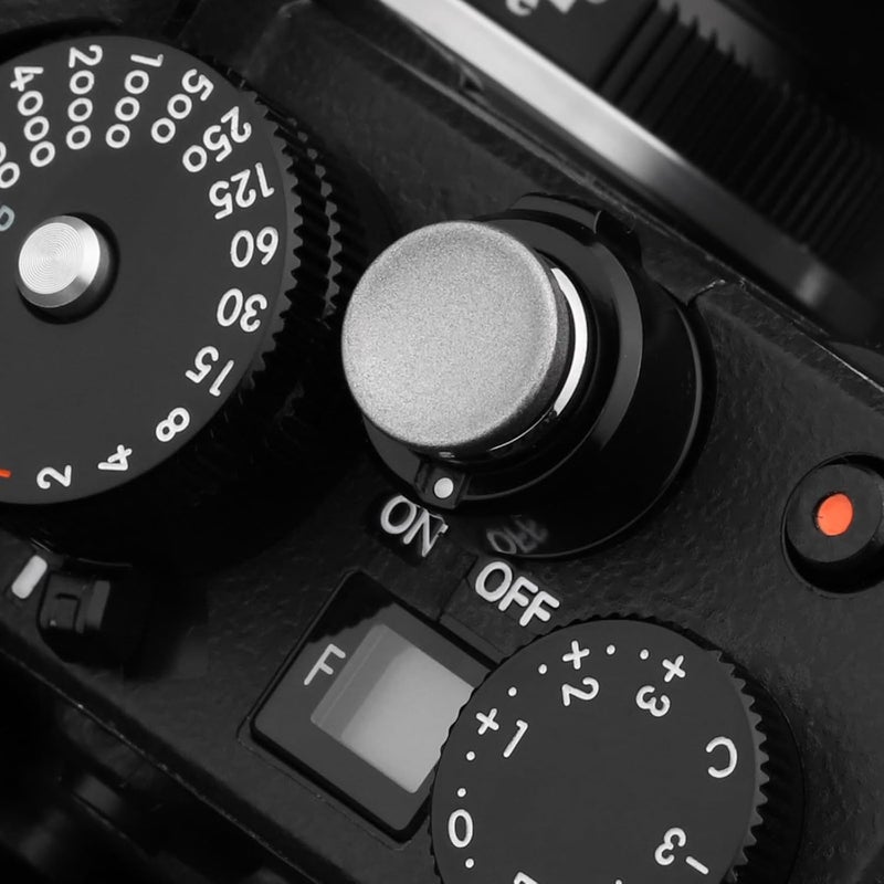 Haoge Metal Shutter Release Button for Canon F-1 Nikon ZF DF M2 F3 Olympus Pen-F PENF Fujifilm X-Pro2 XPro2 X-Pro3 XPro3 X-T30 XT30 X100F X100V XE5 XM5 Concave Surface Gray - Image 2